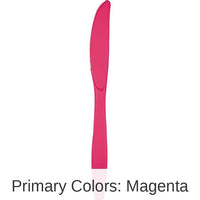 288/Case Bulk Hot Magenta Plastic Knives