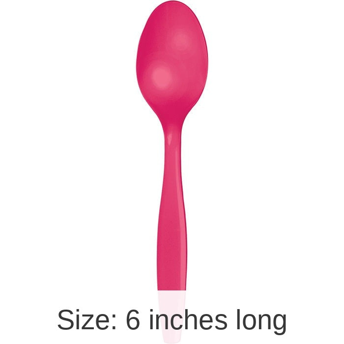 288/Case Bulk Hot Magenta Plastic Spoons