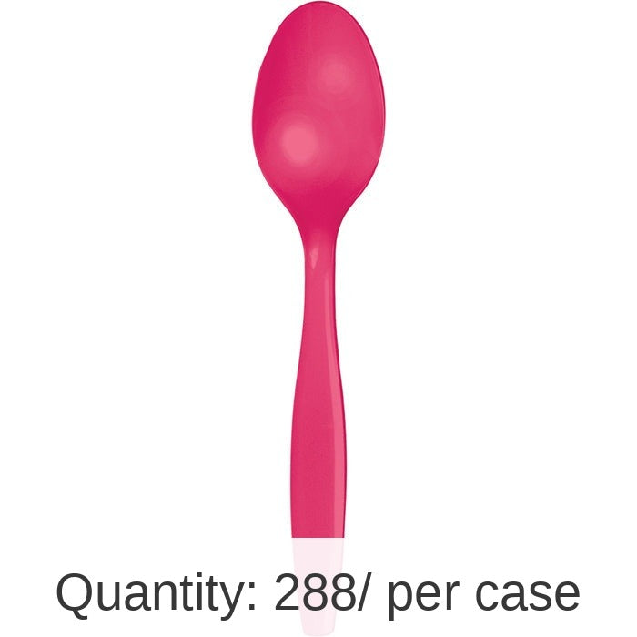 288/Case Bulk Hot Magenta Plastic Spoons