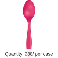 288/Case Bulk Hot Magenta Plastic Spoons