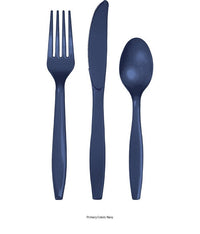 288/Case Bulk Navy Assorted Plastic Cutlery