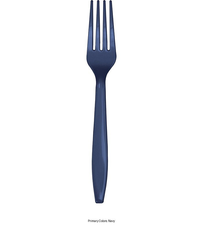 288/Case Bulk Navy Plastic Forks