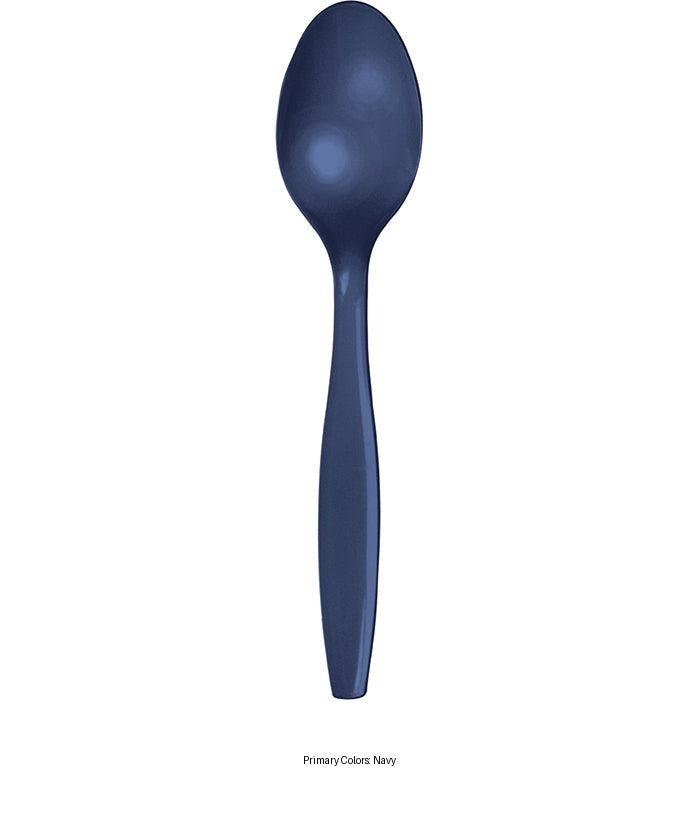 288/Case Bulk Navy Plastic Spoons