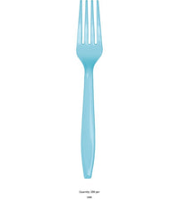 288/Case Bulk Pastel Blue Plastic Forks