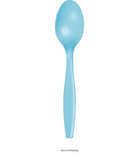 288/Case Bulk Pastel Blue Plastic Spoons