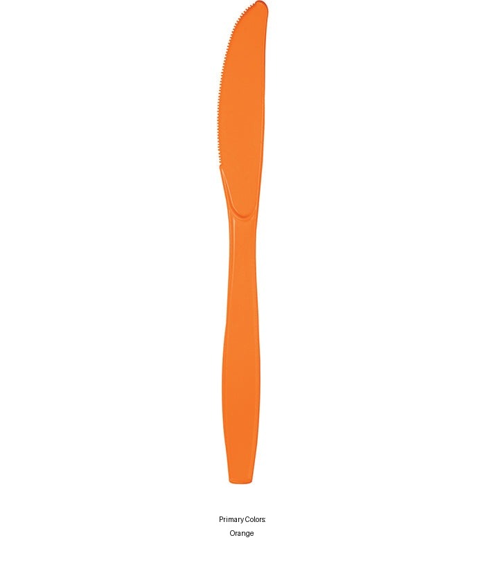 288/Case Bulk Sunkissed Orange Plastic Knives