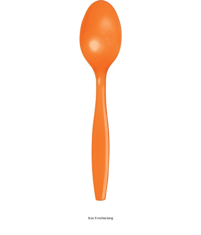 288/Case Bulk Sunkissed Orange Plastic Spoons