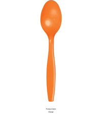 288/Case Bulk Sunkissed Orange Plastic Spoons