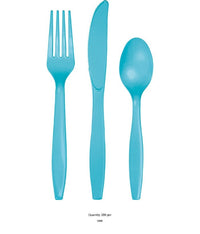 288/Case Bulk Bermuda Blue Assorted Plastic Cutlery