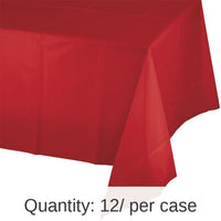 12/Case Bulk Classic Red Plastic Table Covers