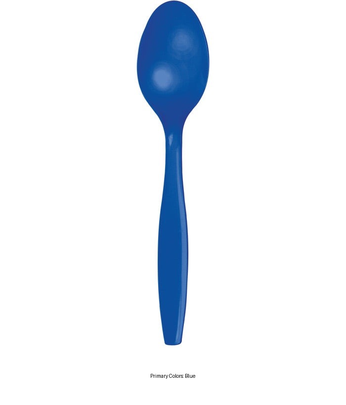 288/Case Bulk Cobalt Blue Plastic Spoons