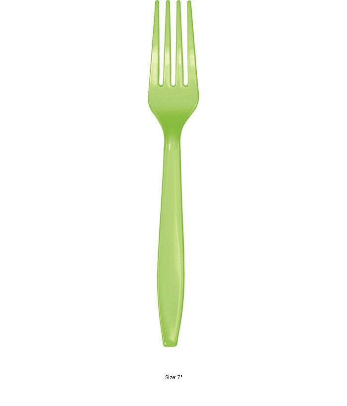 288/Case Bulk Fresh Lime Green Plastic Forks