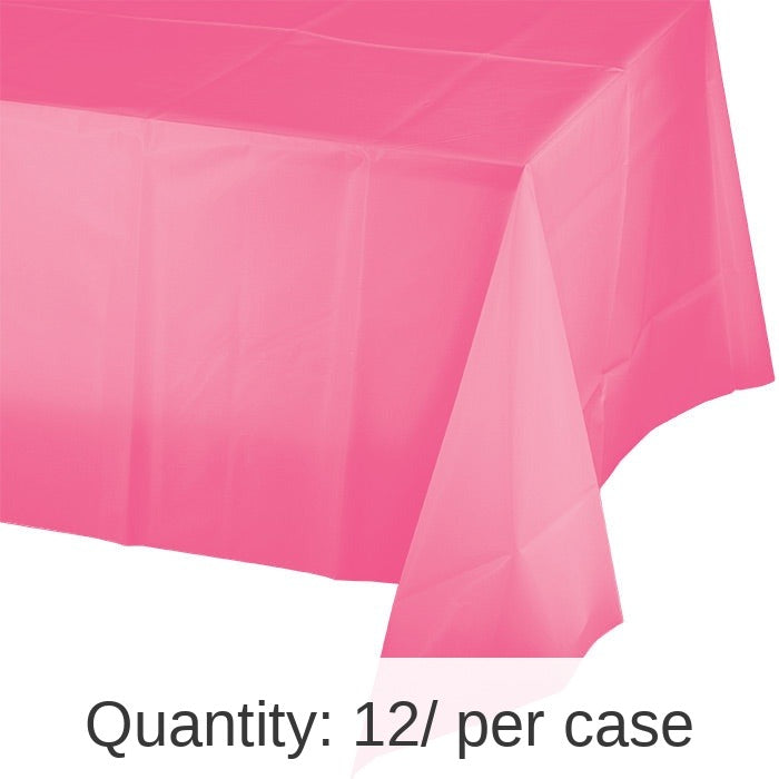12/Case Bulk Candy Pink Plastic Table Covers