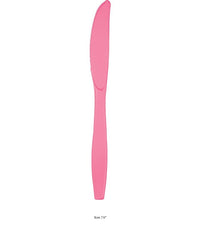 288/Case Bulk Candy Pink Plastic Knives