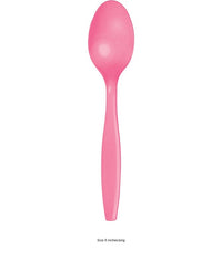 288/Case Bulk Candy Pink Plastic Spoons