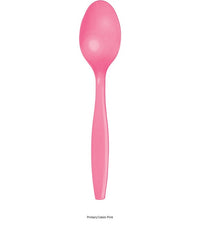 288/Case Bulk Candy Pink Plastic Spoons