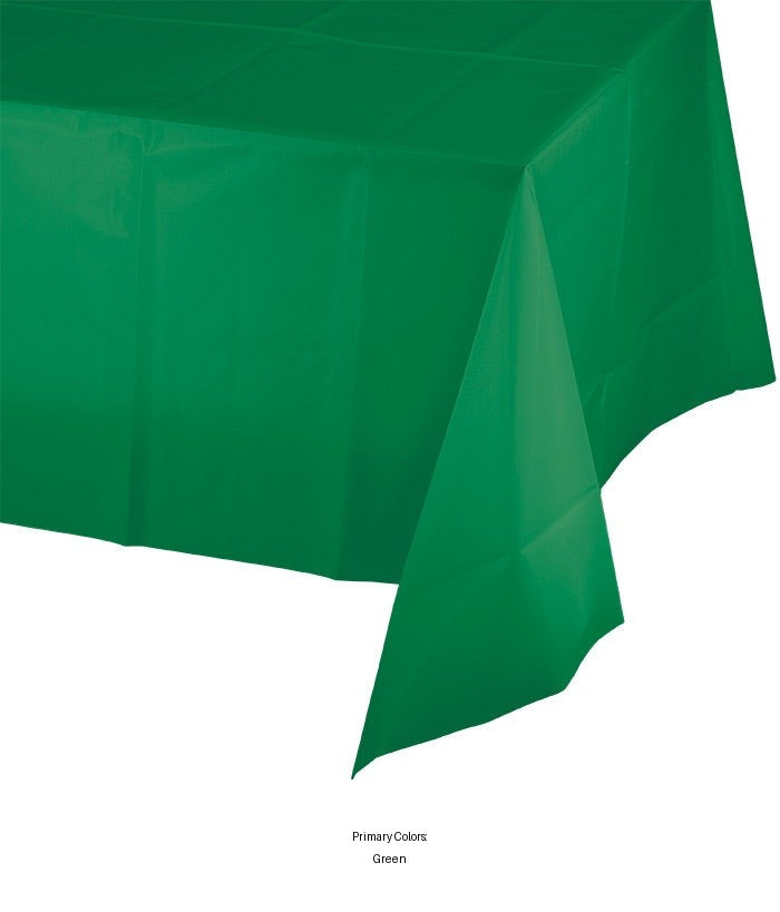 12/Case Bulk Emerald Green Plastic Table Covers 54 inch x 108 inch