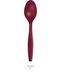 288/Case Bulk Burgundy Plastic Spoons