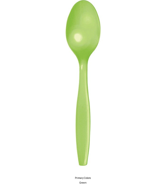 288/Case Bulk Fresh Lime Green Plastic Spoons