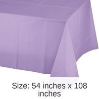 12/Case Bulk Luscious Lavender Plastic Table Covers 54 inch x 108 inch