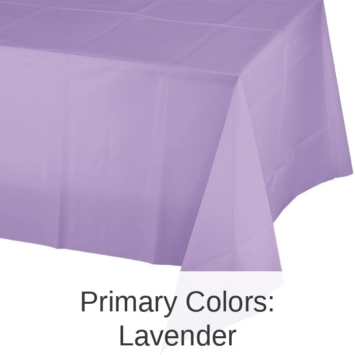 12/Case Bulk Luscious Lavender Plastic Table Covers 54 inch x 108 inch