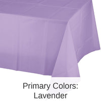 12/Case Bulk Luscious Lavender Plastic Table Covers 54 inch x 108 inch