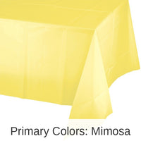 12/Case Bulk Mimosa Plastic Table Covers 54 inch x 108 inch