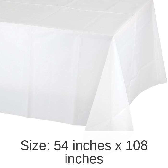 12/Case Bulk White Plastic Table Covers 54 inch x 108 inch