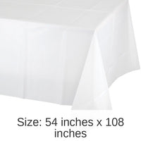 12/Case Bulk White Plastic Table Covers 54 inch x 108 inch