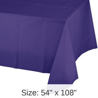 12/Case Bulk Purple Plastic Table Covers 54 inch x 108 inch