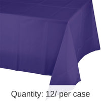 12/Case Bulk Purple Plastic Table Covers 54 inch x 108 inch