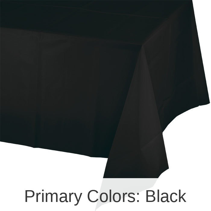12/Case Bulk Black Velvet Plastic Table Covers
