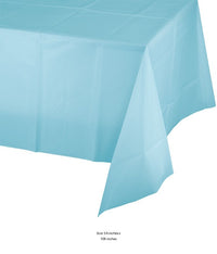 12/Case Bulk Pastel Blue Plastic Table Covers 54 inch x 108 inch