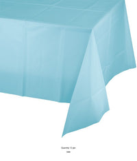 12/Case Bulk Pastel Blue Plastic Table Covers 54 inch x 108 inch