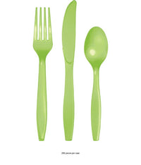 288/Case Bulk Fresh Lime Assorted Plastic Cutlery