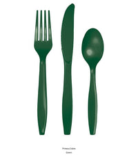 288/Case Bulk Hunter Green Assorted Plastic Cutlery