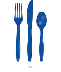 288/Case Bulk Cobalt Blue Assorted Plastic Cutlery