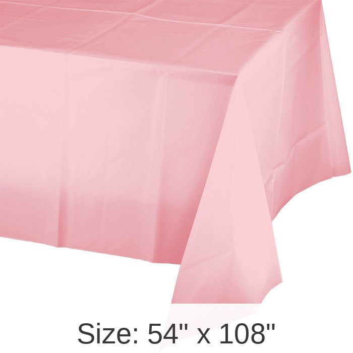 12/Case Bulk Classic Pink Plastic Table Covers