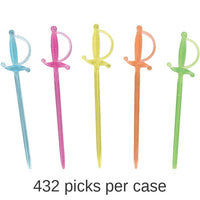 432/Case Bulk Multicolored Sword Picks