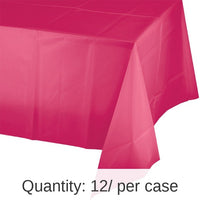 12/Case Bulk Hot Magenta Plastic Table Covers 54 inch x 108 inch
