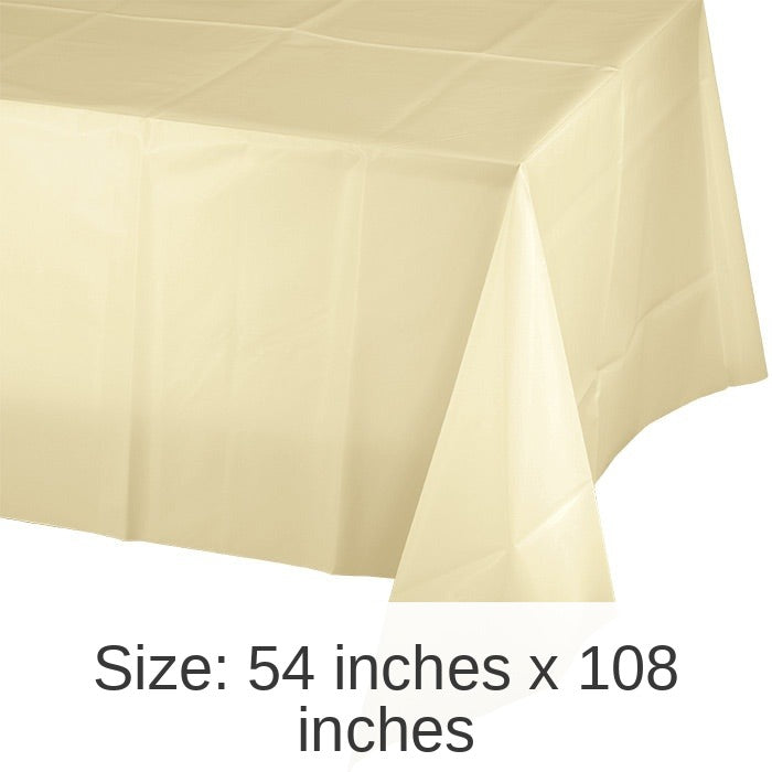 12/Case Bulk Ivory Plastic Table Covers 54 inch x 108 inch
