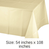 12/Case Bulk Ivory Plastic Table Covers 54 inch x 108 inch