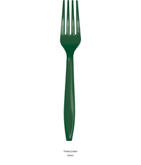 288/Case Bulk Hunter Green Plastic Forks