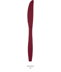 288/Case Bulk Burgundy Plastic Knives