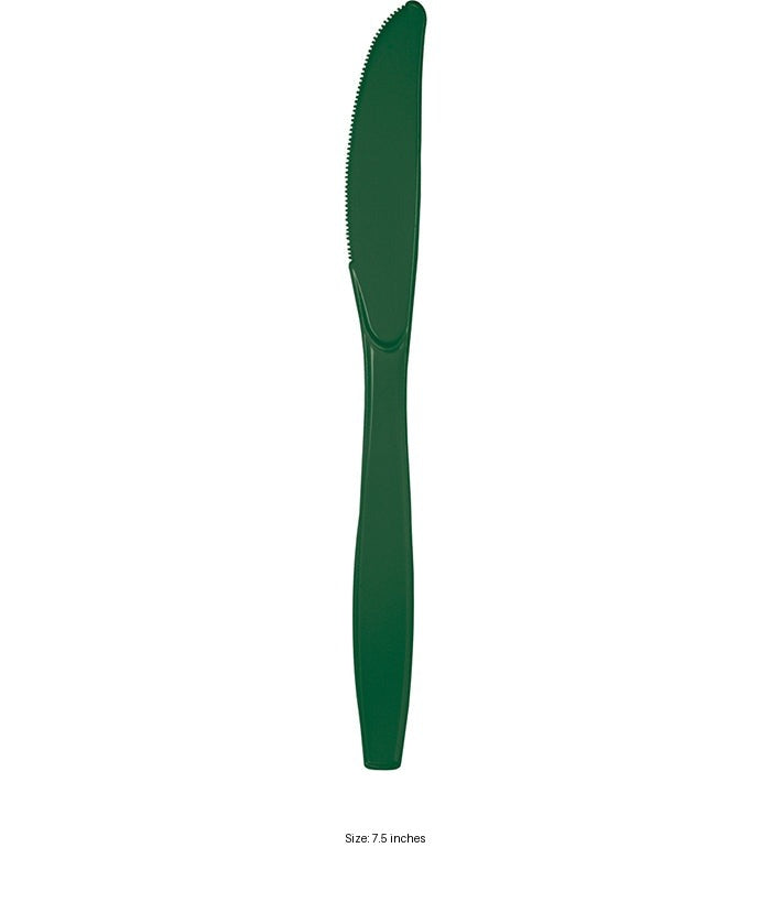 288/Case Bulk Hunter Green Plastic Knives