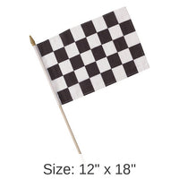 12/Case Bulk Black and White Check Cloth Racing Flag