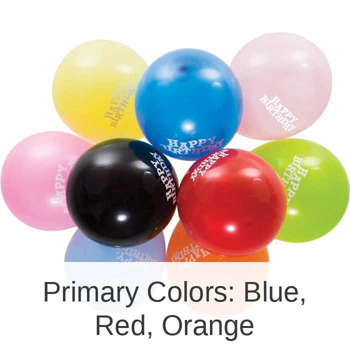 180/Case Bulk Assorted Happy Birthday Balloons