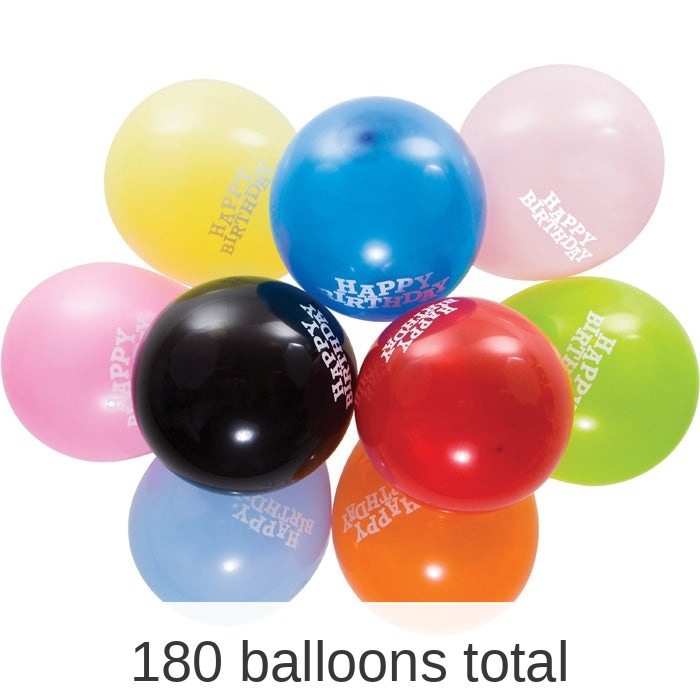 180/Case Bulk Assorted Happy Birthday Balloons