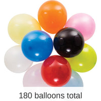 180/Case Bulk Assorted Latex Balloons