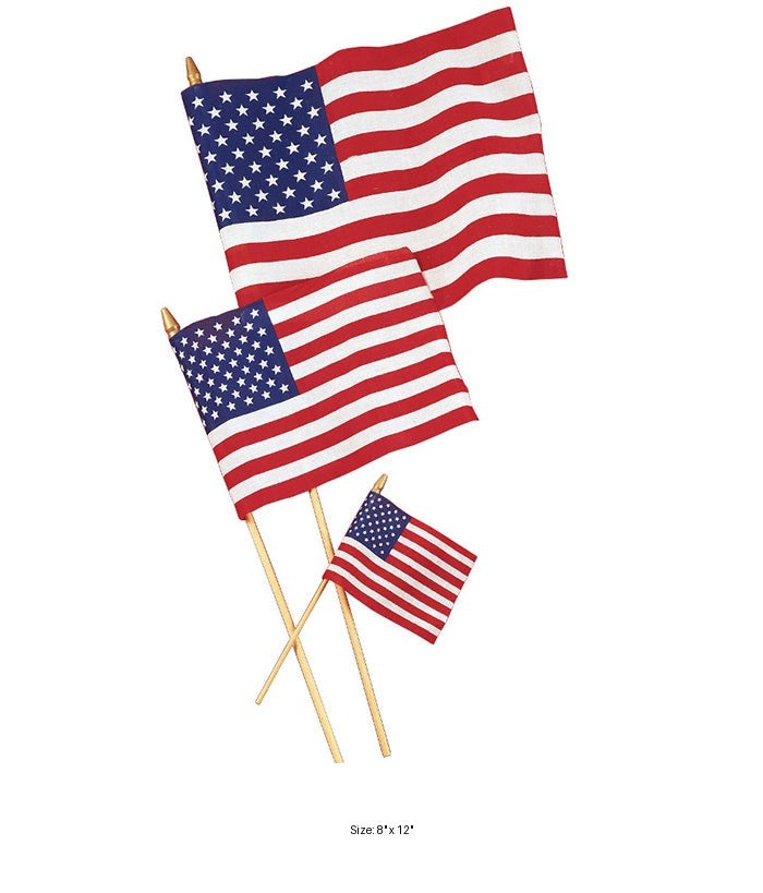36/Case Bulk Medium Cloth American Flags